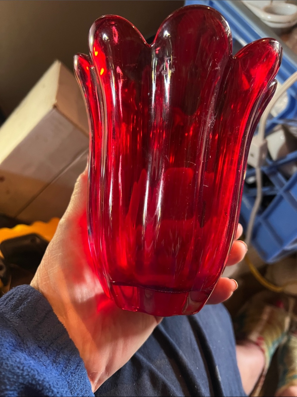 Vintage fluted vase